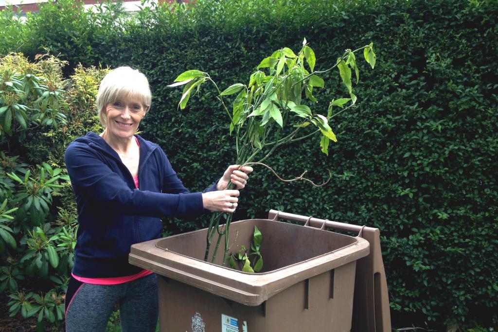 Cullercoats resident Gill Hedley in her garden.