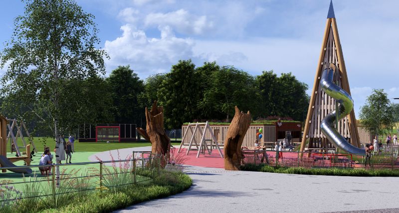 An artists’ impression of the proposed new play area. 