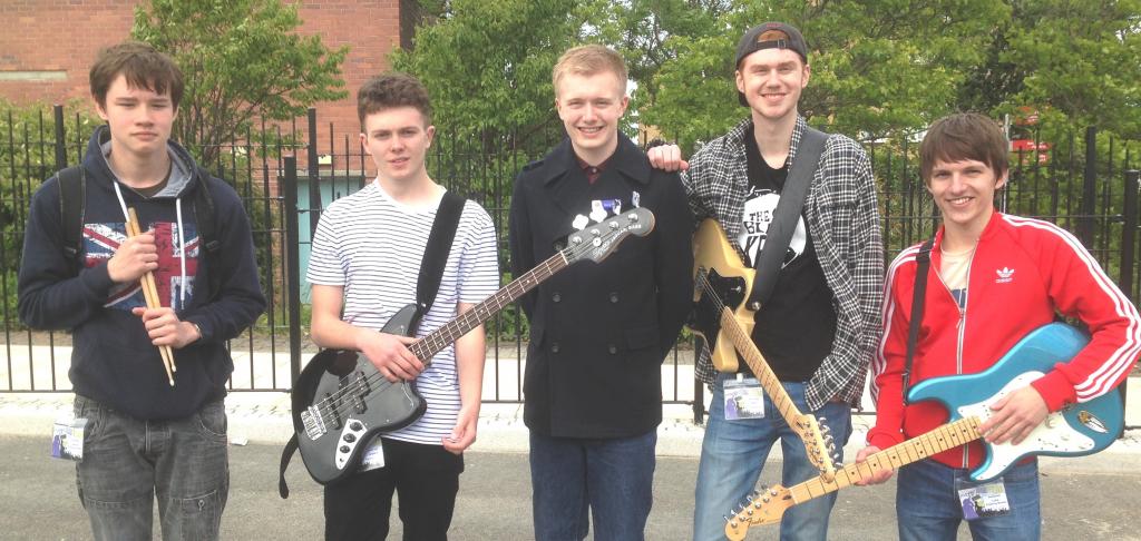 Four-piece band Static Castles with Young Mayor, Kieran Archer