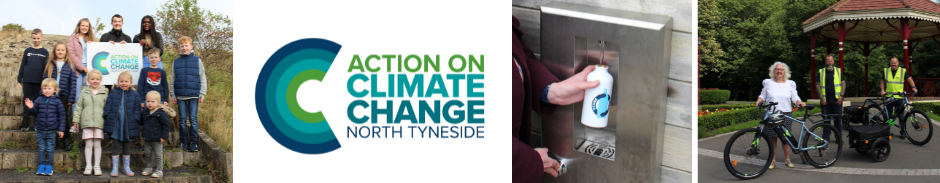 Action on Climate Change - logo and pictures of people in related activities