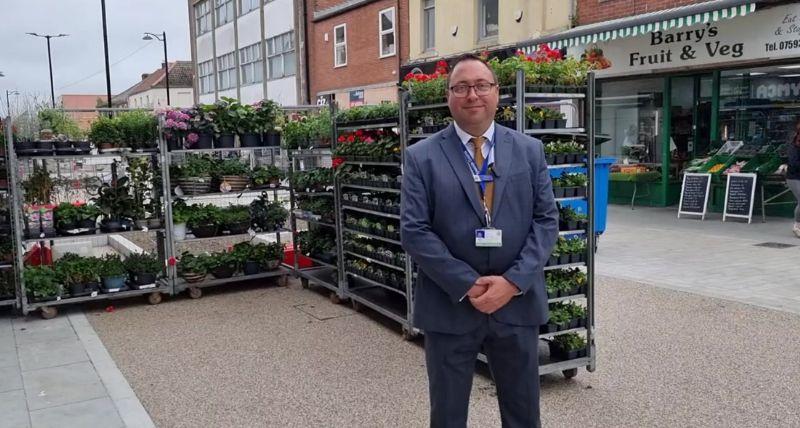 Town centre liaison officer Wayne Young on Bedford Street, North Shields 