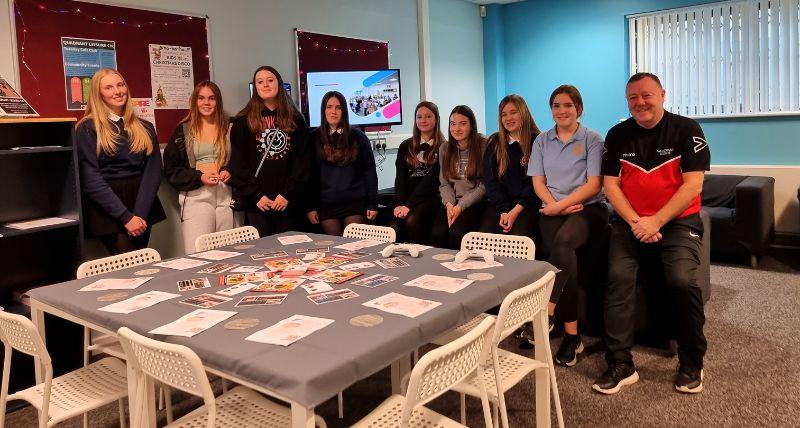 Members of the Inspire youth project with Dave Lattimer in the new youth room