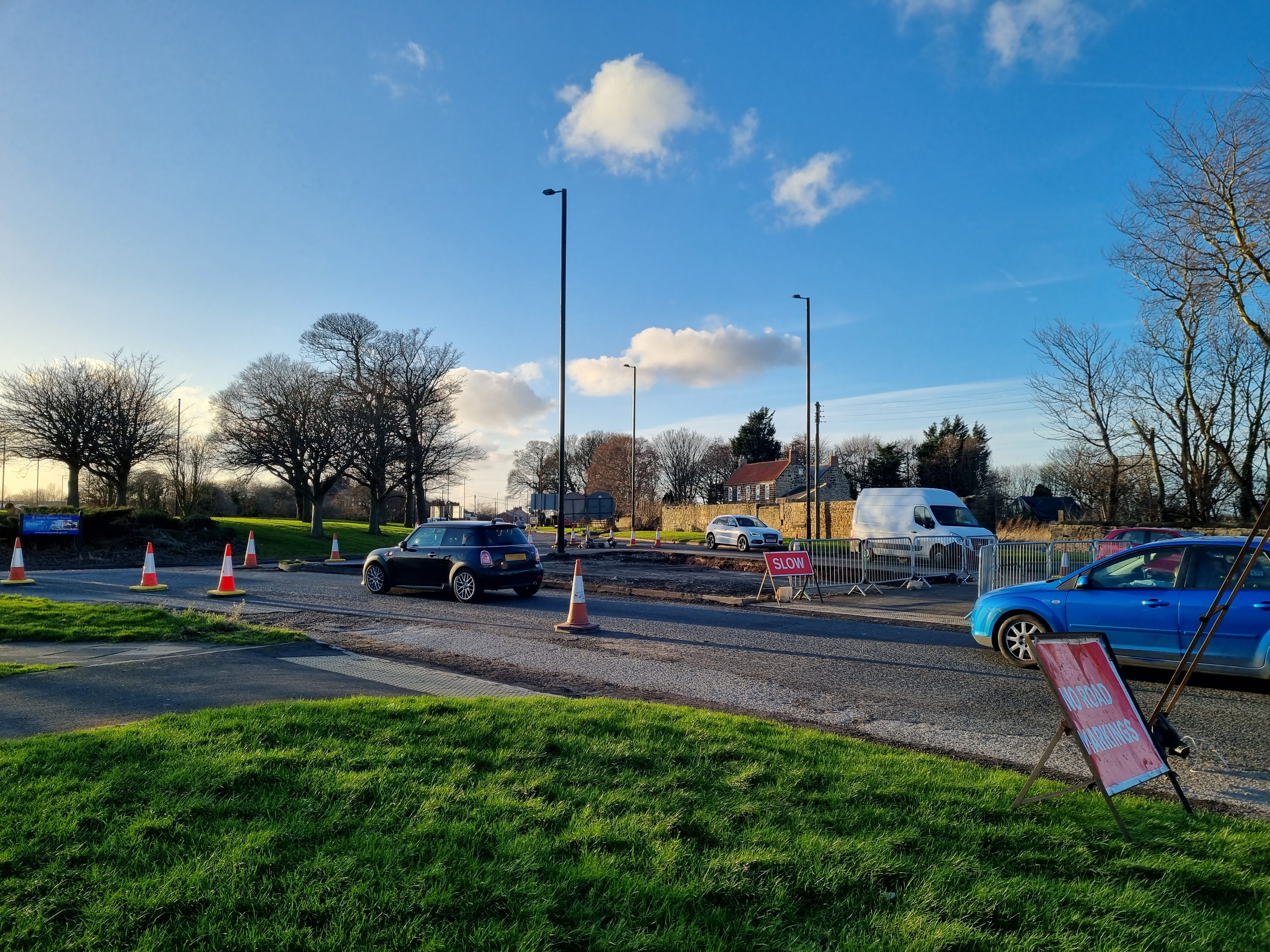 Construction works at the Rake Lane / Billy Mill Lane junction Construction works at the Rake Lane / Billy Mill Lane junction